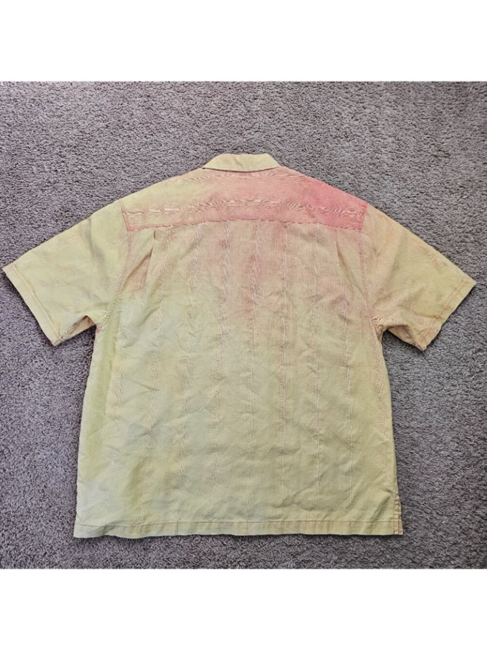 Jamaica Jaxx Button Up Shirt Mens XXL Yellow Hawaiian Silk Short Sleeve Top - Picture 4 of 10